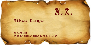 Mikus Kinga névjegykártya